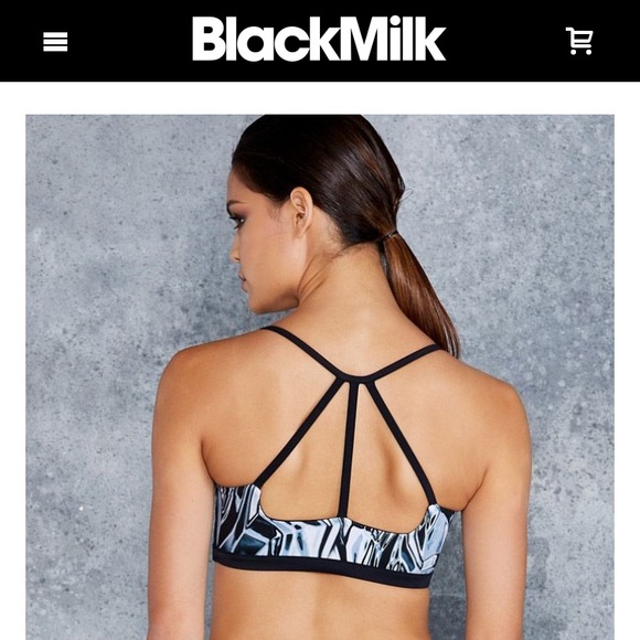 BlackMilk Heavy Metal Tri Back Crop - Picture 2 of 6